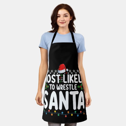 Meest waarschijnlijk om te worstelen Santa Christm Schort (Gedragen)