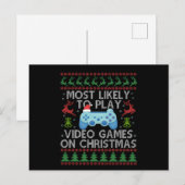 Meest Waarschijnlijk Om Videogames Te Spelen Kerst Briefkaart (Voorkant / Achterkant)
