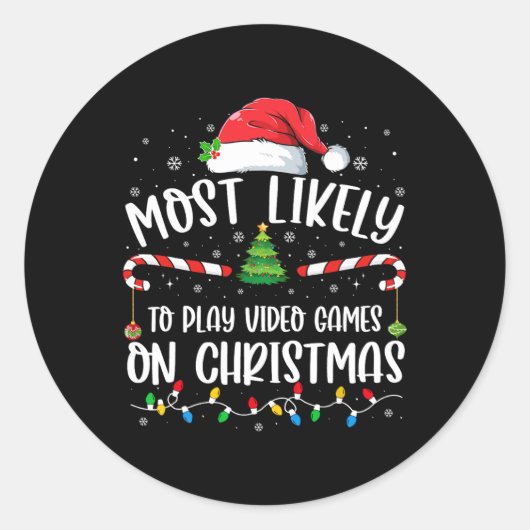 Meest waarschijnlijk om videogames te spelen op Ke Ronde Sticker (Voorkant)
