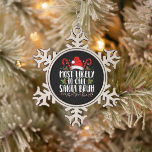 Meest Waarschijnlijk Omaatje Bruh Grappige Kerstmi Tin Sneeuwvlok Ornament