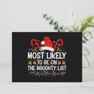 Meest Waarschijnlijk Op De Stoute Lijst Kerstmis Kaart