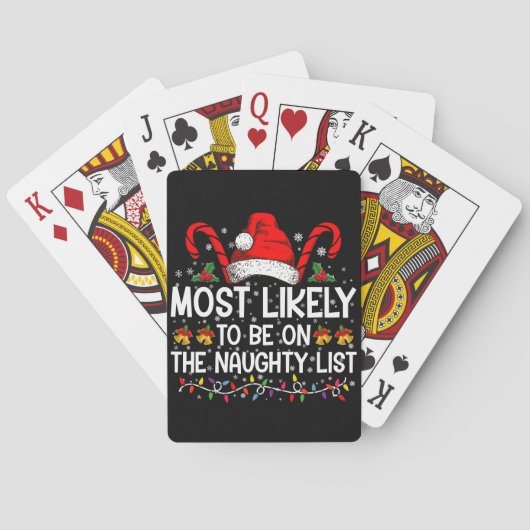 Meest Waarschijnlijk Op De Stoute Lijst Kerstmis Pokerkaarten (Achterkant)