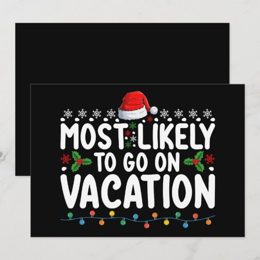 Meest waarschijnlijk op vakantie Kerstmis familie Kaart (Voorkant / Achterkant)