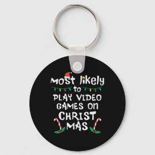 Meest waarschijnlijk spelen Video Game Kerstmis fa Sleutelhanger