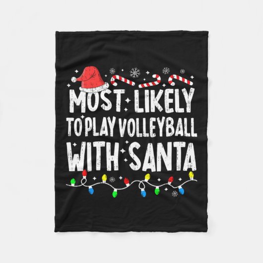 Meest waarschijnlijk volleybal spelen met Santa Ma Fleece Deken (Voorkant)