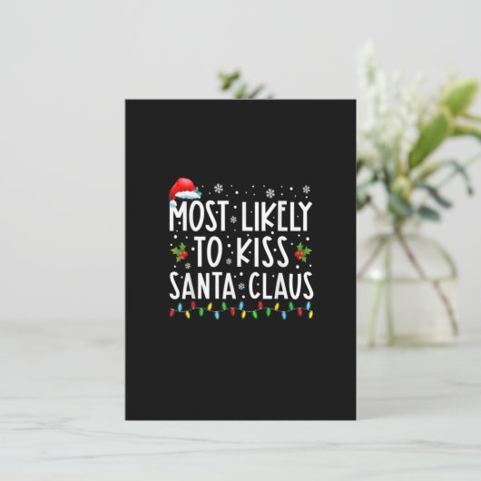 Meest waarschijnlijk voor Kiss Santa Claus Funny F Kaart (Staand voorkant)
