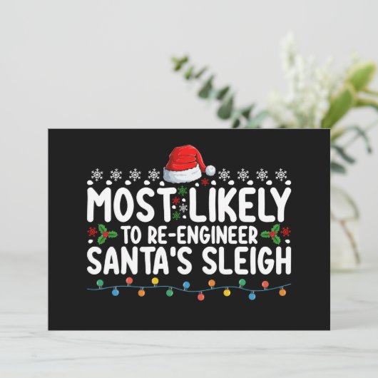 Meest waarschijnlijk zijn ingenieur Santas Santas  Kaart (Staand voorkant)