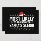 Meest waarschijnlijk zijn ingenieur Santas Santas Kaart (Voorkant / Achterkant)