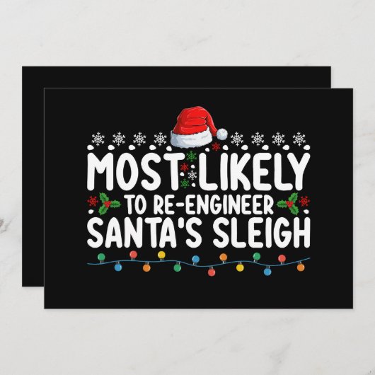 Meest waarschijnlijk zijn ingenieur Santas Santas  Kaart (Voorkant / Achterkant)