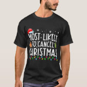 Meest waarschijnlijke annulering van kerstkerstker t-shirt (Voorkant)