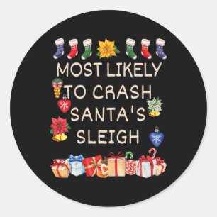 Meest waarschijnlijke dat de slee van de kerstman ronde sticker