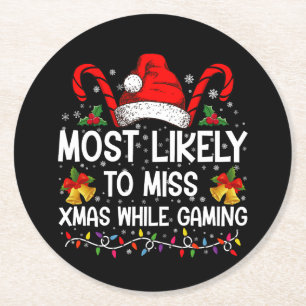 Meest waarschijnlijke kans dat u met Kerstmis gaat Ronde Kartonnen Onderzetter