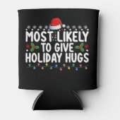 Meest waarschijnlijke kerstfamilie met vakantiehug blikjeskoeler (Voorkant)