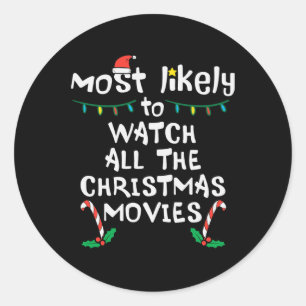 Meest waarschijnlijke kerstfilms bekijken Matc Ronde Sticker