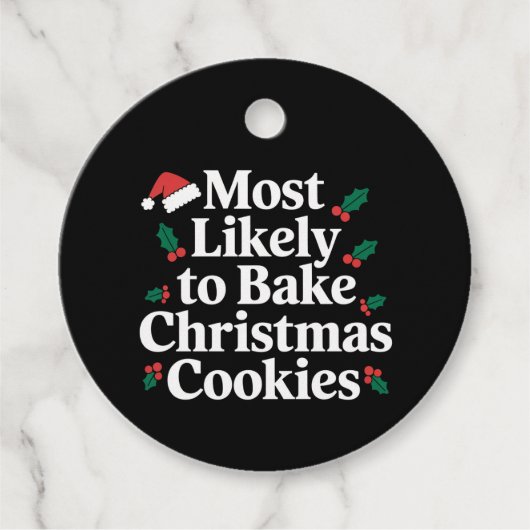 Meest waarschijnlijke kerstkoekjes familie bedankjes labels (Voorkant)