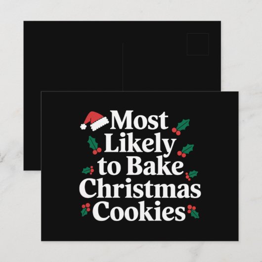 Meest waarschijnlijke kerstkoekjes familie briefkaart (Voorkant / Achterkant)