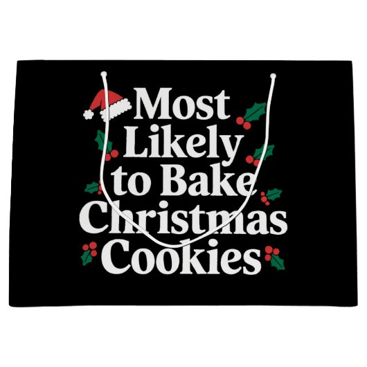 Meest waarschijnlijke kerstkoekjes familie groot cadeauzakje (Voorkant)