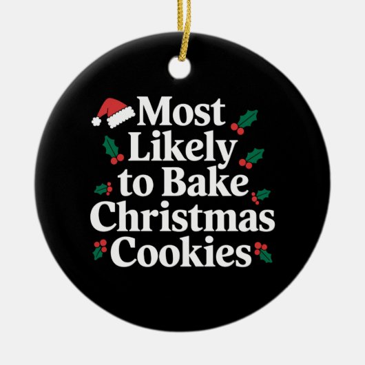 Meest waarschijnlijke kerstkoekjes familie keramisch ornament (Voorkant)