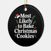 Meest waarschijnlijke kerstkoekjes familie keramisch ornament (Links)