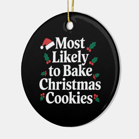 Meest waarschijnlijke kerstkoekjes familie keramisch ornament (Links)