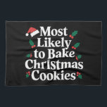 Meest waarschijnlijke kerstkoekjes familie theedoek<br><div class="desc">Meest waarschijnlijke kerstkoekjes familie</div>