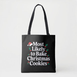 Meest waarschijnlijke kerstkoekjes familie tote bag