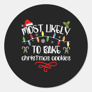 Meest waarschijnlijke kerstkoekjes... grappige fam ronde sticker