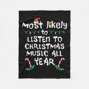 Meest waarschijnlijke kerstmuziekfamilie fleece deken