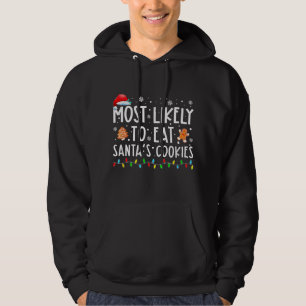 Meest waarschijnlijke Santas Cookies Family Kerstm Hoodie