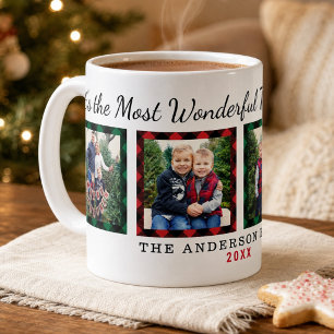 Meest wonderbaarlijke tijd geruite foto Kerstmis Koffiemok