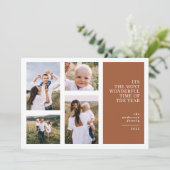 Meest wonderbaarlijke tijd kerst multi foto  aankondiging (Staand voorkant)