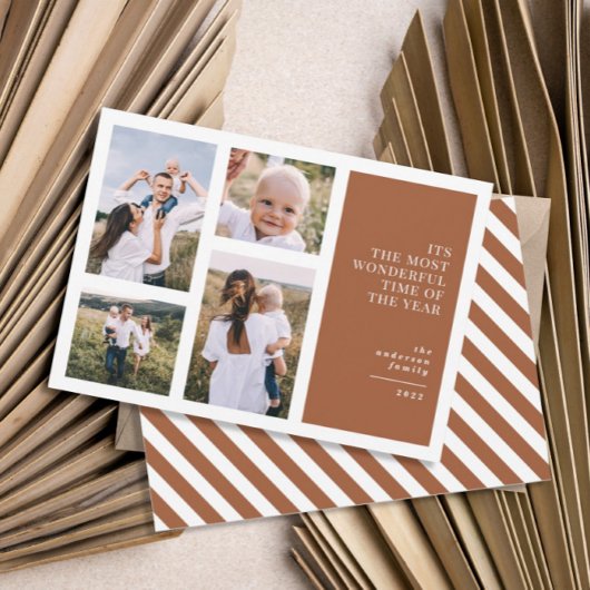 Meest wonderbaarlijke tijd kerst multi foto  aankondiging
