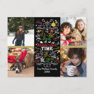 Meest wonderbaarlijke tijd van het jaar Kerst foto Feestdagenkaart