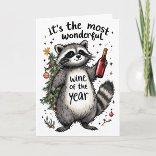 Meest Wondere Wein van het Jaar Wasbeer  Feestdagen Kaart