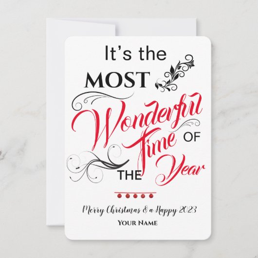 Meest Wonderful Time Christmas Wenskaart Bedankkaart (Voorkant)