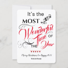 Meest Wonderful Time Christmas Wenskaart Bedankkaart