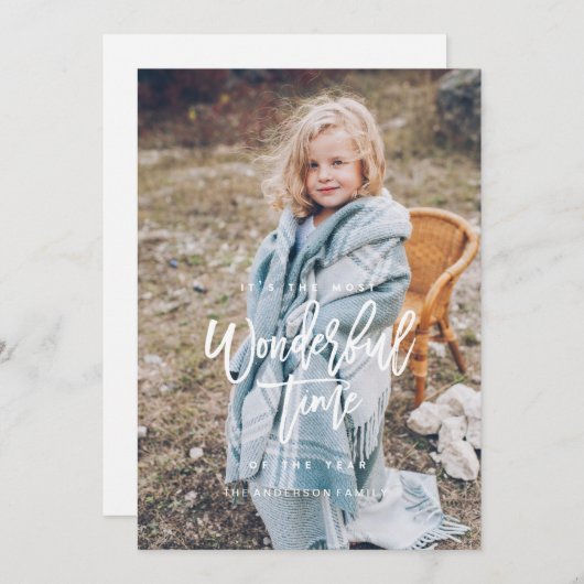 MEEST WONDERFUL TIME kerstkaart [wit] (Voorkant / Achterkant)