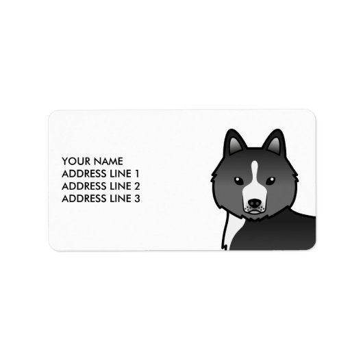Meest Zwarte Siberische Husky Hond & Aangepaste Te Etiket (Voorkant)