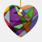 "Meestal acute hoeken in meerkleurig hart Keramisch Ornament (Achterkant)