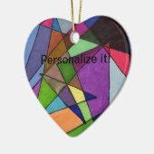 "Meestal acute hoeken in meerkleurig hart Keramisch Ornament (Links)