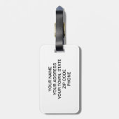 MEESTAL AQUA  GEKRONDE GRAY QUATREFOIL PATTERN BAGAGELABEL (Achterkant verticaal)