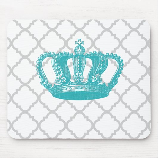 MEESTAL AQUA  GEKRONDE GRAY QUATREFOIL PATTERN MUISMAT (Voorkant)