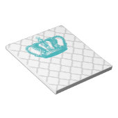 MEESTAL AQUA  GEKRONDE GRAY QUATREFOIL PATTERN NOTITIEBLOK (Schuin)