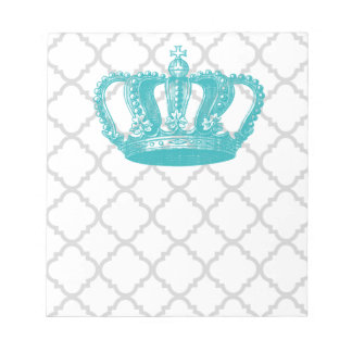 MEESTAL AQUA GEKRONDE GRAY QUATREFOIL PATTERN NOTITIEBLOK