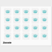 MEESTAL AQUA  GEKRONDE GRAY QUATREFOIL PATTERN VIERKANTE STICKER (Vel)