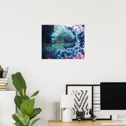 Meestal blauwe lagoon poster (Thuiskantoor)