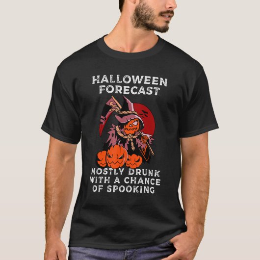 Meestal Drink met een kans om Halloween te spreken T-shirt (Voorkant)