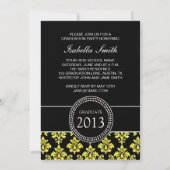 MEESTAL FOTO-AFSTUDEERDER INVITE | GEEL GLITTER DA KAART (Achterkant)