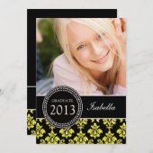 MEESTAL FOTO-AFSTUDEERDER INVITE | GEEL GLITTER DA KAART (Voorkant / Achterkant)