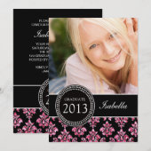 MEESTAL FOTO-AFSTUDEERDER INVITE | PINK GLITTER DA KAART (Voorkant / Achterkant)